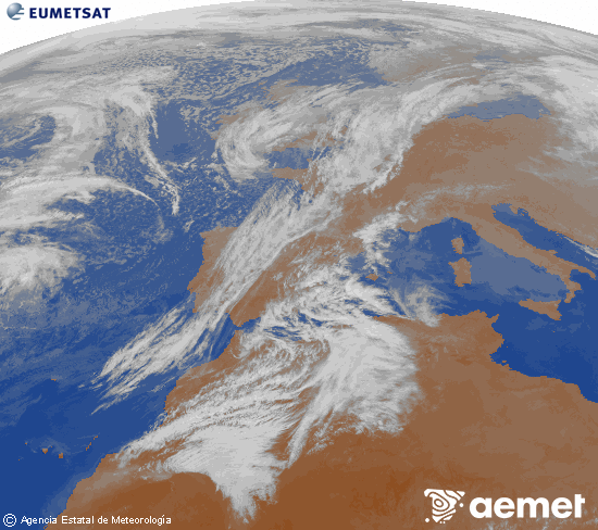 Imaxe da zona de Europa e Norte de �frica da canle infravermella do sat�lite Meteosat operacional en 0�N 0�W, procesada para darlle cor.&nbsp;venres, 27 febreiro  2026 19:00
