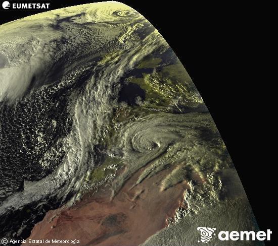 Esta imagen se genera utilizando informaci�n de los canales visibles del sat�lite METEOSAT perteneciente a la segunda generaci�n de sat�lites Meteosat (MSG). Por ese motivo, s�lo hay informaci�n en la zona iluminada por el sol. Adem�s, los canales han sido normalizados para que el brillo no dependa de la posici�n del sol.&nbsp;dilluns, 2 de mar�  2026 18:00
