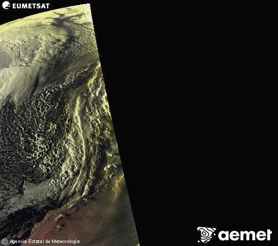 Esta imagen se genera utilizando informaci�n de los canales visibles del sat�lite METEOSAT perteneciente a la segunda generaci�n de sat�lites Meteosat (MSG). Por ese motivo, s�lo hay informaci�n en la zona iluminada por el sol. Adem�s, los canales han sido normalizados para que el brillo no dependa de la posici�n del sol.&nbsp;dilluns, 2 de mar�  2026 19:00