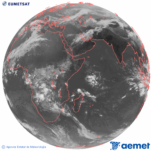 Oc�ano �ndico. Imagen global del canal infrarrojo (10.8&mu;m) de Meteosat, perteneciente a la serie MSG (Meteosat Segunda Generaci�n) y situado en 41.5° E.&nbsp;dimarts, 3 de mar�  2026 07:00