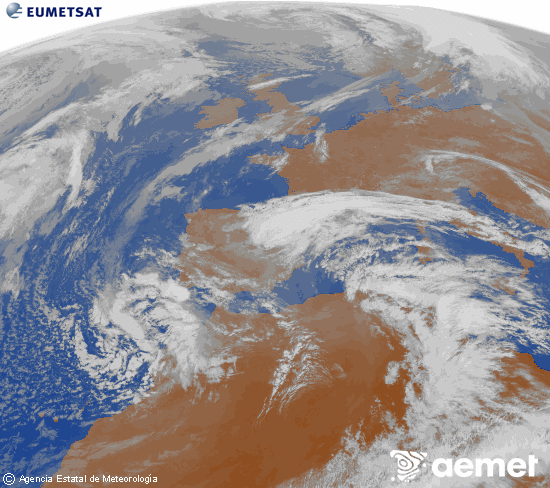 Imagen de la zona de Europa y Norte de �frica del canal infrarrojo del sat�lite Meteosat operacional en 0�N 0�W, procesada para darle color.&nbsp;martes, 03 marzo 2026 a las 10:00
