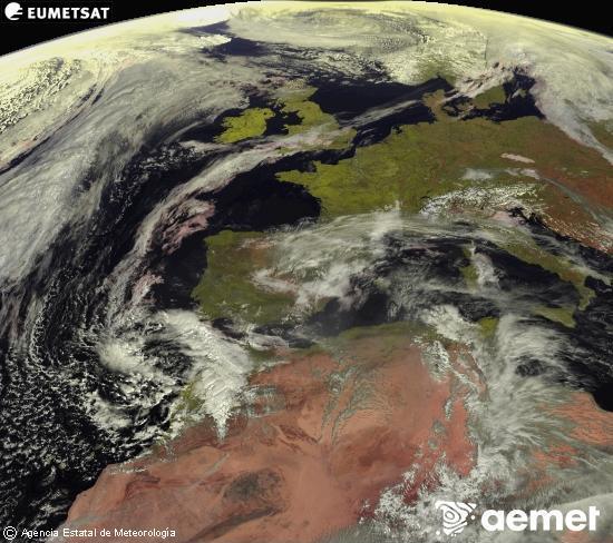 Esta imagen se genera utilizando informaci�n de los canales visibles del sat�lite METEOSAT perteneciente a la segunda generaci�n de sat�lites Meteosat (MSG). Por ese motivo, s�lo hay informaci�n en la zona iluminada por el sol. Adem�s, los canales han sido normalizados para que el brillo no dependa de la posici�n del sol.&nbsp;dimarts, 3 de mar�  2026 12:00