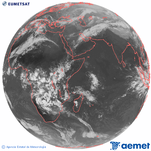 Oc�ano �ndico. Imagen global del canal infrarrojo (10.8&mu;m) de Meteosat, perteneciente a la serie MSG (Meteosat Segunda Generaci�n) y situado en 41.5° E.&nbsp;dimarts, 3 de mar�  2026 16:00