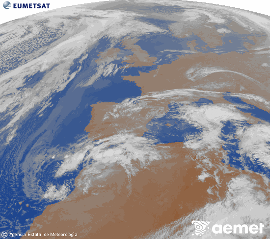 Imagen de la zona de Europa y Norte de �frica del canal infrarrojo del sat�lite Meteosat operacional en 0�N 0�W, procesada para darle color.&nbsp;dimecres, 4 de mar�  2026 00:00