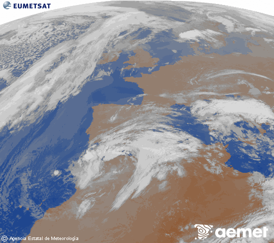 Imagen de la zona de Europa y Norte de �frica del canal infrarrojo del sat�lite Meteosat operacional en 0�N 0�W, procesada para darle color.&nbsp;dimecres, 4 de mar�  2026 08:00