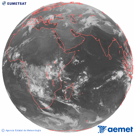 Oc�ano �ndico. Imagen global del canal infrarrojo (10.8&mu;m) de Meteosat, perteneciente a la serie MSG (Meteosat Segunda Generaci�n) y situado en 41.5° E.&nbsp;osteguna, 2026ko martxoak 05, ordua: 04:00