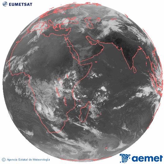 Oc�ano �ndico. Imagen global del canal infrarrojo (10.8&mu;m) de Meteosat, perteneciente a la serie MSG (Meteosat Segunda Generaci�n) y situado en 41.5° E.&nbsp;osteguna, 2026ko martxoak 05, ordua: 07:00
