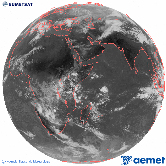 Oc�ano �ndico. Imagen global del canal infrarrojo (10.8&mu;m) de Meteosat, perteneciente a la serie MSG (Meteosat Segunda Generaci�n) y situado en 41.5° E.&nbsp;osteguna, 2026ko martxoak 05, ordua: 10:00