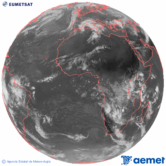 Imagen global del canal infrarrojo (10.8 &mu;m) del sat�lite Meteosat, perteneciente a la serie MSG (Meteosat Segunda Generaci�n) y situado en 0�N 0�E.&nbsp;osteguna, 2026ko martxoak 05, ordua: 10:00