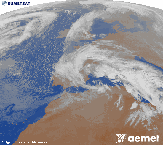 Imagen de la zona de Europa y Norte de �frica del canal infrarrojo del sat�lite Meteosat operacional en 0�N 0�W, procesada para darle color.&nbsp;ostirala, 2026ko martxoak 06, ordua: 00:00