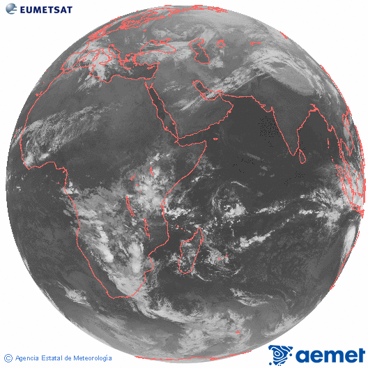 Oc�ano �ndico. Imagen global del canal infrarrojo (10.8&mu;m) de Meteosat, perteneciente a la serie MSG (Meteosat Segunda Generaci�n) y situado en 41.5° E.&nbsp;ostirala, 2026ko martxoak 06, ordua: 01:00