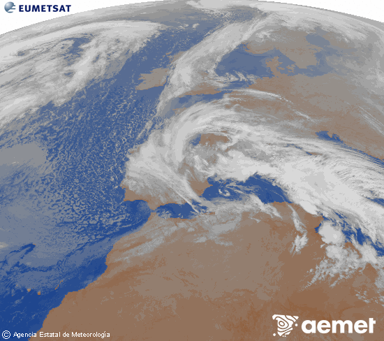 Imagen de la zona de Europa y Norte de �frica del canal infrarrojo del sat�lite Meteosat operacional en 0�N 0�W, procesada para darle color.&nbsp;ostirala, 2026ko martxoak 06, ordua: 03:00