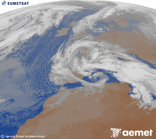 Imagen de la zona de Europa y Norte de �frica del canal infrarrojo del sat�lite Meteosat operacional en 0�N 0�W, procesada para darle color.&nbsp;ostirala, 2026ko martxoak 06, ordua: 08:00