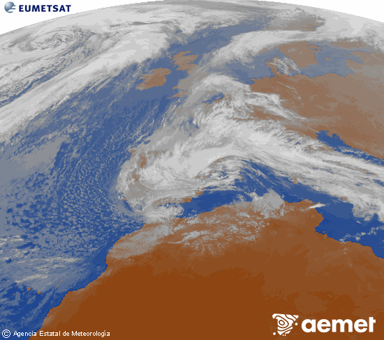 Imagen de la zona de Europa y Norte de �frica del canal infrarrojo del sat�lite Meteosat operacional en 0�N 0�W, procesada para darle color.&nbsp;ostirala, 2026ko martxoak 06, ordua: 17:00