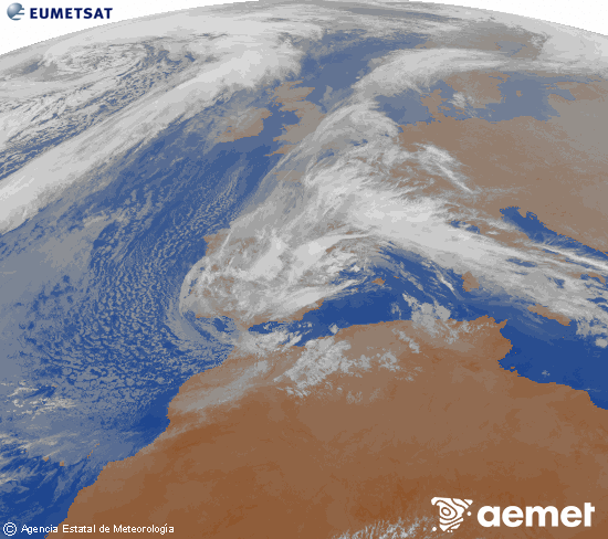 Imagen de la zona de Europa y Norte de �frica del canal infrarrojo del sat�lite Meteosat operacional en 0�N 0�W, procesada para darle color.&nbsp;ostirala, 2026ko martxoak 06, ordua: 20:00