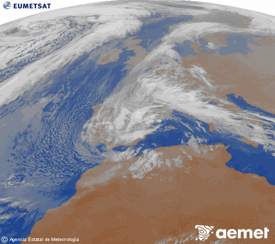 Imagen de la zona de Europa y Norte de �frica del canal infrarrojo del sat�lite Meteosat operacional en 0�N 0�W, procesada para darle color.&nbsp;ostirala, 2026ko martxoak 06, ordua: 21:00
