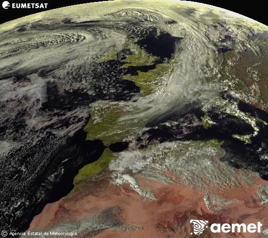 Esta imagen se genera utilizando informaci�n de los canales visibles del sat�lite METEOSAT perteneciente a la segunda generaci�n de sat�lites Meteosat (MSG). Por ese motivo, s�lo hay informaci�n en la zona iluminada por el sol. Adem�s, los canales han sido normalizados para que el brillo no dependa de la posici�n del sol.&nbsp;mercredi, 11 mars  2026 16:00