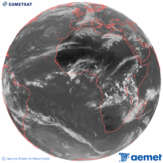 Imatge global del canal infraroig (10.8  &mu;m) del sat�l�lit Meteosat, pertanyent a la s�rie MSG (Meteosat Segona Generaci�) i situat en 0�N 0�E.&nbsp;dimecres, 11 de mar�  2026 16:00