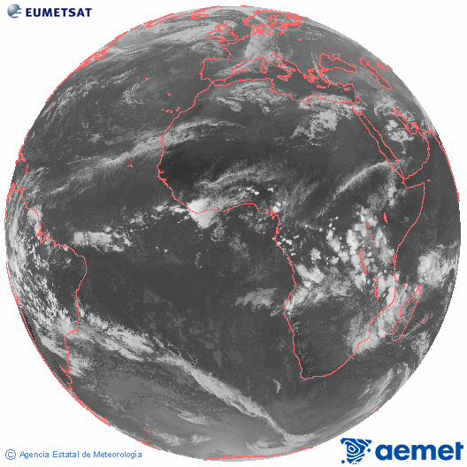 Imatge global del canal infraroig (10.8  &mu;m) del sat�l�lit Meteosat, pertanyent a la s�rie MSG (Meteosat Segona Generaci�) i situat en 0�N 0�E.&nbsp;dimecres, 11 de mar�  2026 19:00