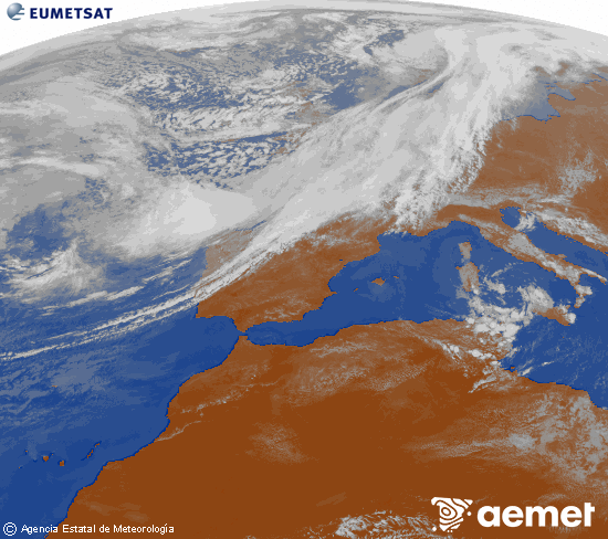 Imaxe da zona de Europa e Norte de �frica da canle infravermella do sat�lite Meteosat operacional en 0�N 0�W, procesada para darlle cor.&nbsp;venres, 13 marzo  2026 15:00