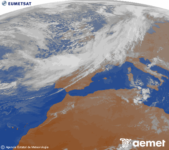 Imaxe da zona de Europa e Norte de �frica da canle infravermella do sat�lite Meteosat operacional en 0�N 0�W, procesada para darlle cor.&nbsp;venres, 13 marzo  2026 19:00