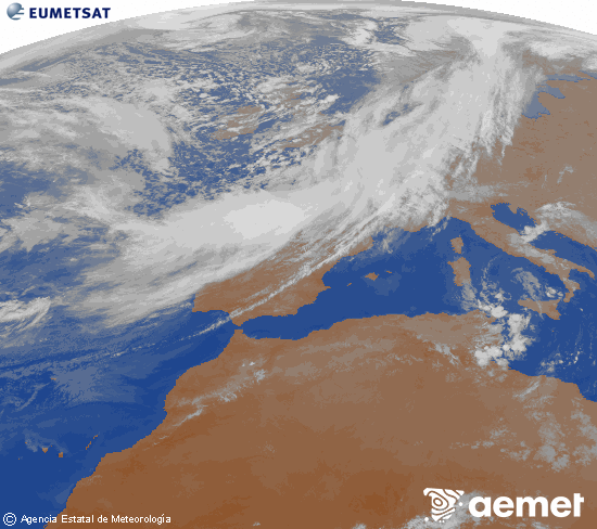 Imaxe da zona de Europa e Norte de �frica da canle infravermella do sat�lite Meteosat operacional en 0�N 0�W, procesada para darlle cor.&nbsp;venres, 13 marzo  2026 20:00