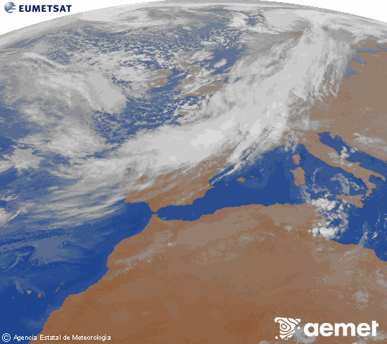 Imaxe da zona de Europa e Norte de �frica da canle infravermella do sat�lite Meteosat operacional en 0�N 0�W, procesada para darlle cor.&nbsp;venres, 13 marzo  2026 22:00