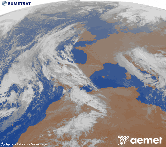 Imaxe da zona de Europa e Norte de �frica da canle infravermella do sat�lite Meteosat operacional en 0�N 0�W, procesada para darlle cor.&nbsp;m�rcores, 18 marzo  2026 08:00