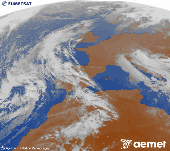 Imaxe da zona de Europa e Norte de �frica da canle infravermella do sat�lite Meteosat operacional en 0�N 0�W, procesada para darlle cor.&nbsp;m�rcores, 18 marzo  2026 10:00