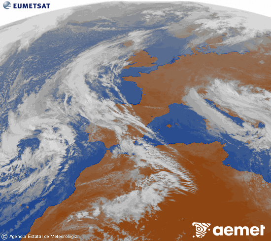 Imaxe da zona de Europa e Norte de �frica da canle infravermella do sat�lite Meteosat operacional en 0�N 0�W, procesada para darlle cor.&nbsp;m�rcores, 18 marzo  2026 11:00