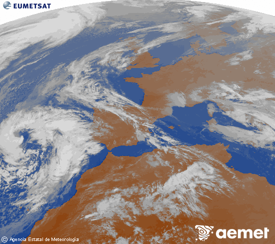 Imaxe da zona de Europa e Norte de �frica da canle infravermella do sat�lite Meteosat operacional en 0�N 0�W, procesada para darlle cor.&nbsp;m�rcores, 18 marzo  2026 18:00