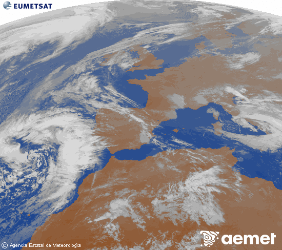 Imaxe da zona de Europa e Norte de �frica da canle infravermella do sat�lite Meteosat operacional en 0�N 0�W, procesada para darlle cor.&nbsp;m�rcores, 18 marzo  2026 20:00