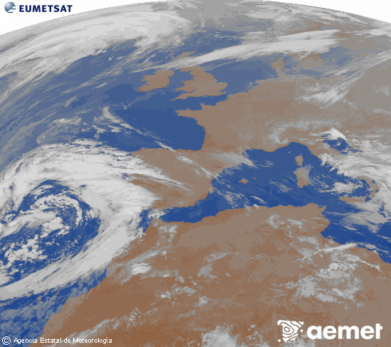 Imaxe da zona de Europa e Norte de �frica da canle infravermella do sat�lite Meteosat operacional en 0�N 0�W, procesada para darlle cor.&nbsp;xoves, 19 marzo  2026 03:00