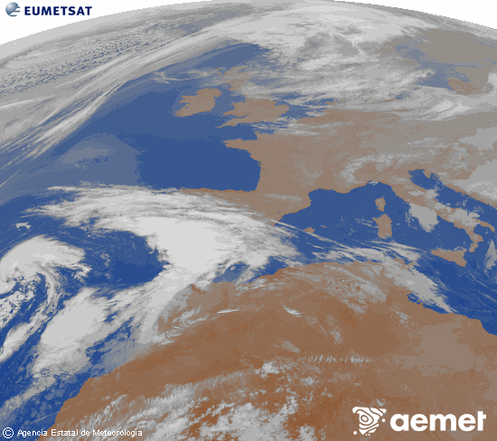 Imagen de la zona de Europa y Norte de �frica del canal infrarrojo del sat�lite Meteosat operacional en 0�N 0�W, procesada para darle color.&nbsp;divendres, 20 de mar�  2026 02:00
