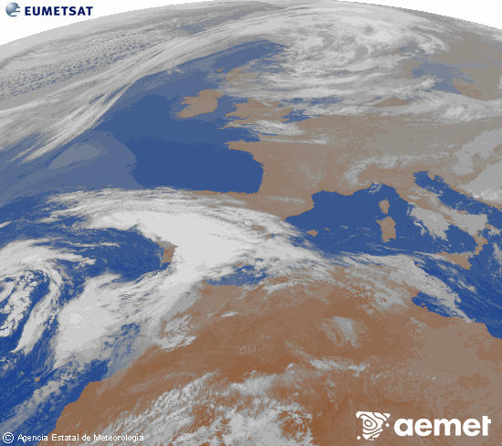 Imagen de la zona de Europa y Norte de �frica del canal infrarrojo del sat�lite Meteosat operacional en 0�N 0�W, procesada para darle color.&nbsp;divendres, 20 de mar�  2026 04:00