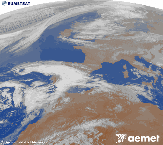 Imagen de la zona de Europa y Norte de �frica del canal infrarrojo del sat�lite Meteosat operacional en 0�N 0�W, procesada para darle color.&nbsp;divendres, 20 de mar�  2026 07:00
