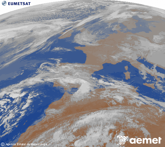Imaxe da zona de Europa e Norte de �frica da canle infravermella do sat�lite Meteosat operacional en 0�N 0�W, procesada para darlle cor.&nbsp;s�bado , 21 marzo  2026 02:00