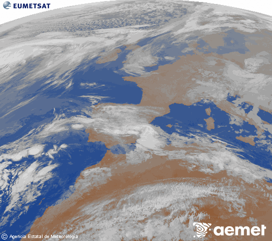 Imaxe da zona de Europa e Norte de �frica da canle infravermella do sat�lite Meteosat operacional en 0�N 0�W, procesada para darlle cor.&nbsp;s�bado , 21 marzo  2026 05:00