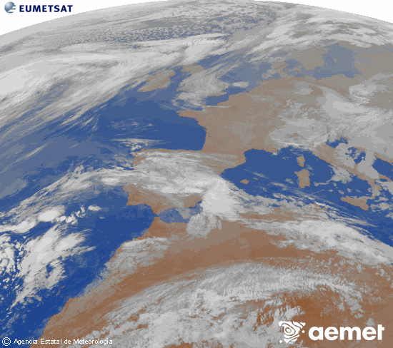 Imaxe da zona de Europa e Norte de �frica da canle infravermella do sat�lite Meteosat operacional en 0�N 0�W, procesada para darlle cor.&nbsp;s�bado , 21 marzo  2026 06:00