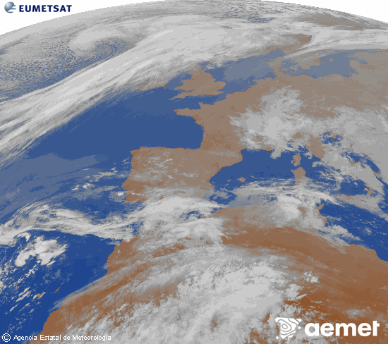 Imaxe da zona de Europa e Norte de �frica da canle infravermella do sat�lite Meteosat operacional en 0�N 0�W, procesada para darlle cor.&nbsp;s�bado , 21 marzo  2026 21:00
