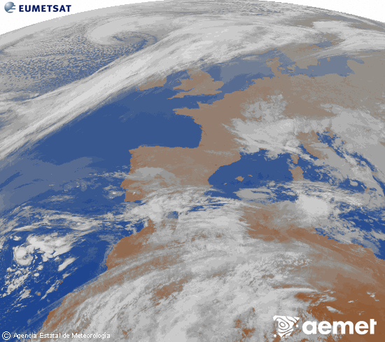 Imaxe da zona de Europa e Norte de �frica da canle infravermella do sat�lite Meteosat operacional en 0�N 0�W, procesada para darlle cor.&nbsp;domingo, 22 marzo  2026 00:00