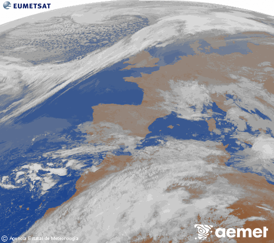 Imaxe da zona de Europa e Norte de �frica da canle infravermella do sat�lite Meteosat operacional en 0�N 0�W, procesada para darlle cor.&nbsp;domingo, 22 marzo  2026 07:00