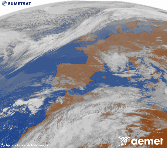 Imaxe da zona de Europa e Norte de �frica da canle infravermella do sat�lite Meteosat operacional en 0�N 0�W, procesada para darlle cor.&nbsp;domingo, 22 marzo  2026 10:00