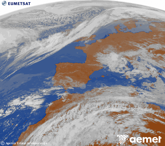 Imaxe da zona de Europa e Norte de �frica da canle infravermella do sat�lite Meteosat operacional en 0�N 0�W, procesada para darlle cor.&nbsp;domingo, 22 marzo  2026 12:00