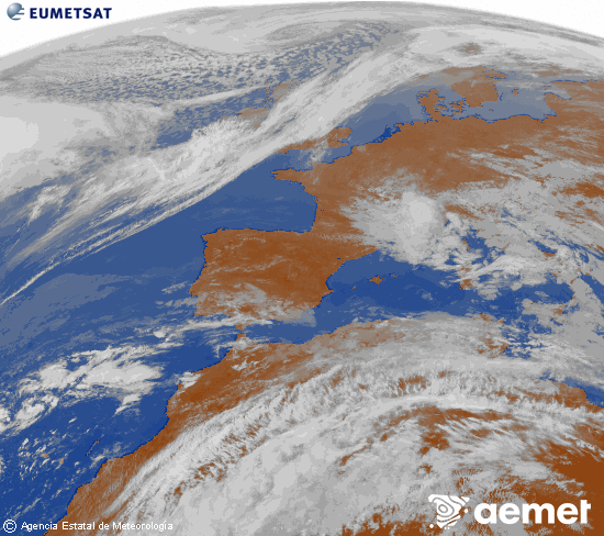Imaxe da zona de Europa e Norte de �frica da canle infravermella do sat�lite Meteosat operacional en 0�N 0�W, procesada para darlle cor.&nbsp;domingo, 22 marzo  2026 13:00