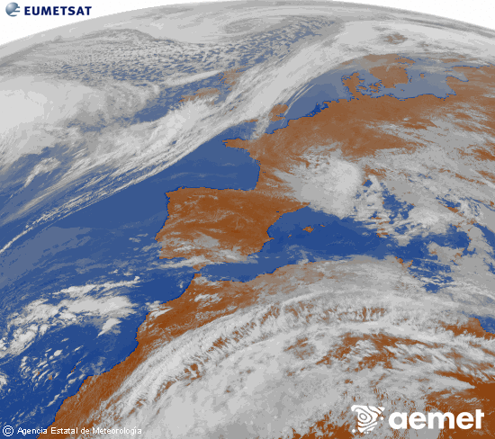 Imaxe da zona de Europa e Norte de �frica da canle infravermella do sat�lite Meteosat operacional en 0�N 0�W, procesada para darlle cor.&nbsp;domingo, 22 marzo  2026 14:00