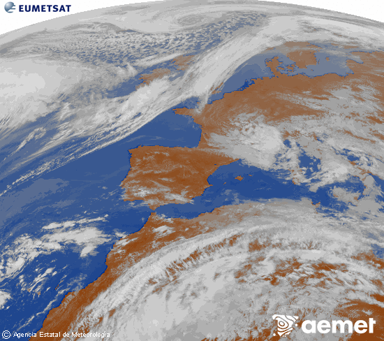 Imaxe da zona de Europa e Norte de �frica da canle infravermella do sat�lite Meteosat operacional en 0�N 0�W, procesada para darlle cor.&nbsp;domingo, 22 marzo  2026 15:00