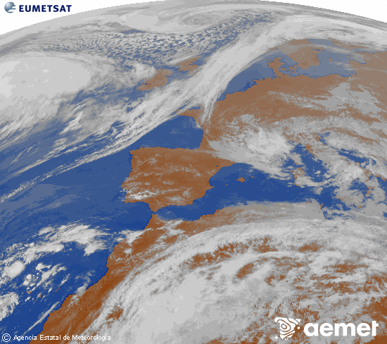 Imaxe da zona de Europa e Norte de �frica da canle infravermella do sat�lite Meteosat operacional en 0�N 0�W, procesada para darlle cor.&nbsp;domingo, 22 marzo  2026 17:00