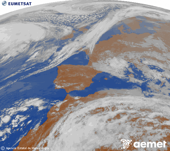 Imaxe da zona de Europa e Norte de �frica da canle infravermella do sat�lite Meteosat operacional en 0�N 0�W, procesada para darlle cor.&nbsp;domingo, 22 marzo  2026 18:00