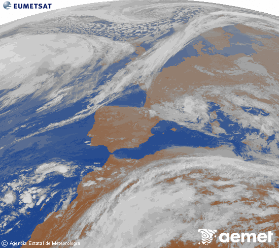 Imaxe da zona de Europa e Norte de �frica da canle infravermella do sat�lite Meteosat operacional en 0�N 0�W, procesada para darlle cor.&nbsp;domingo, 22 marzo  2026 20:00